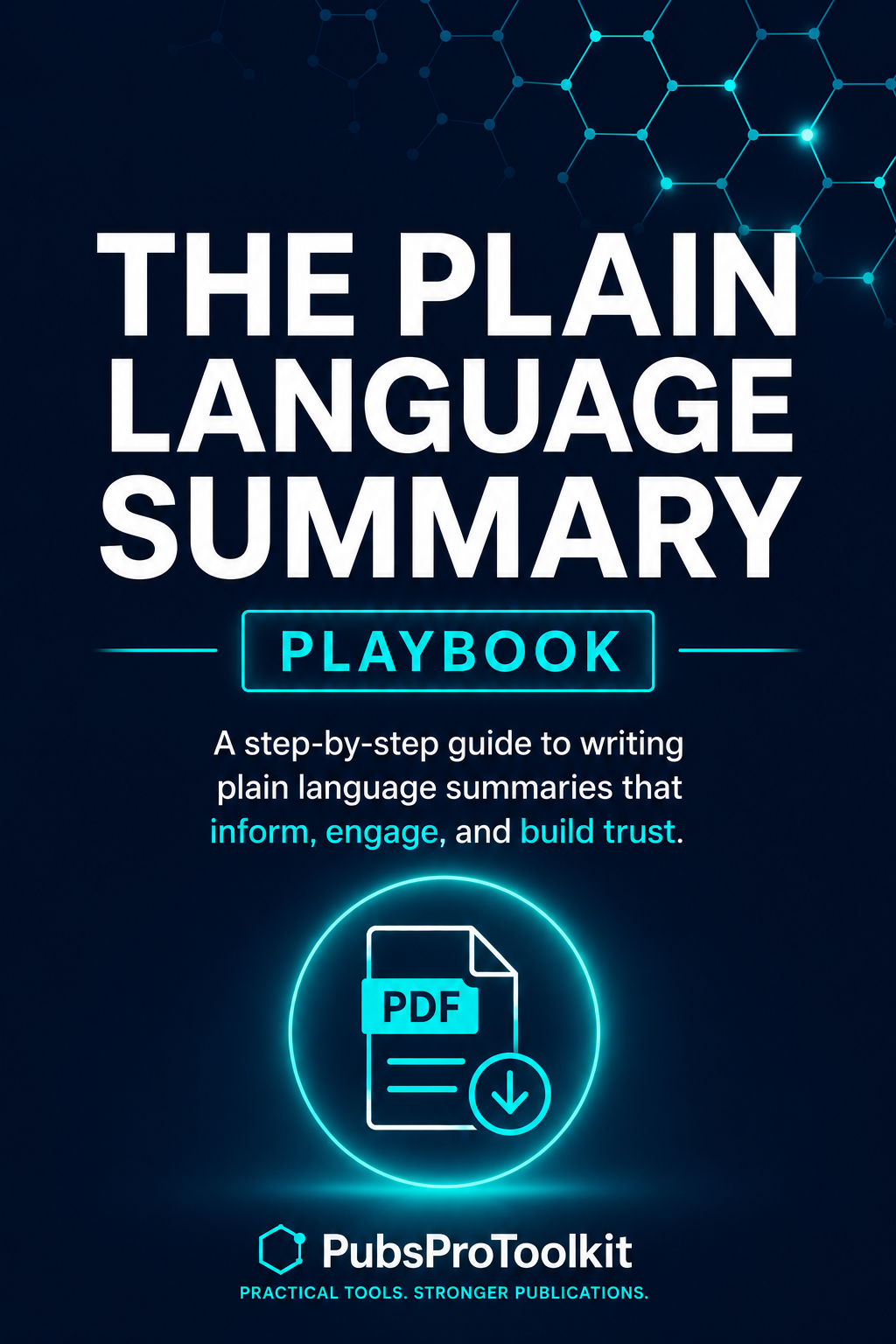 The Plain Language Summary Playbook cover — guide to writing clear plain language summaries