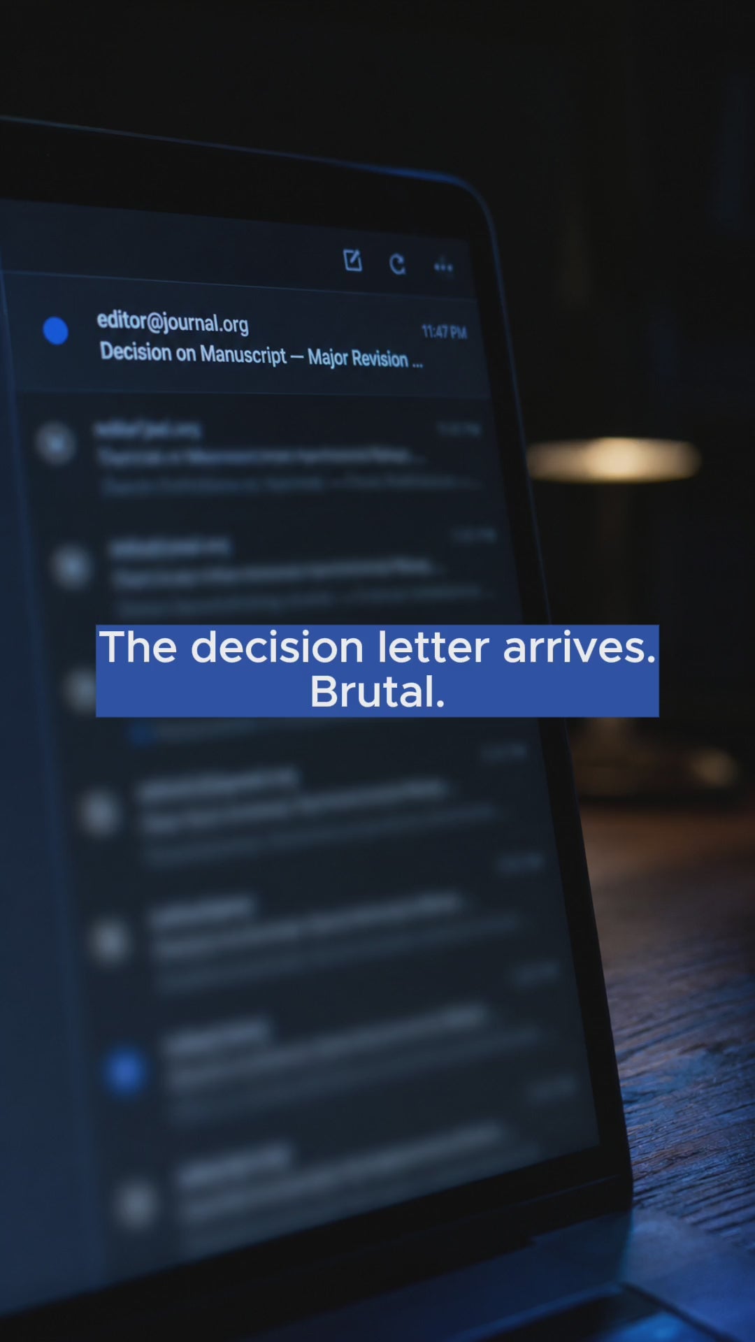 Reviewer Response Toolkit — phone showing a tough peer review decision letter